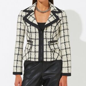 White House Black Market Jacket Elegant Work Event Blazer BlackWhite Tailored 4
